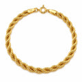 Bracelet corde en or 18 carats d’une épaisseur de 4 mm, 19 cm, 3,57 g
