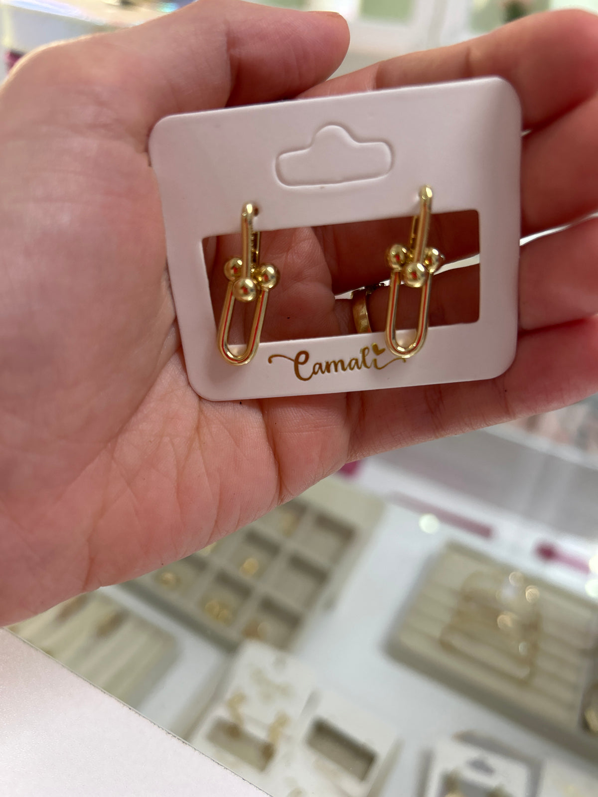 18K Gold Hardware Earrings, Large, 3.54g