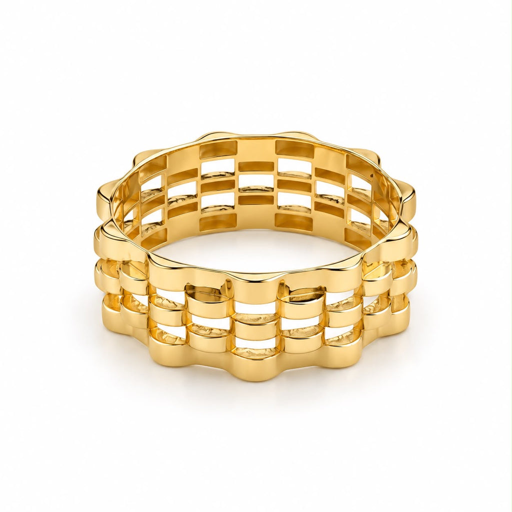 18k gold rolo style ring, size 9, 2.75g