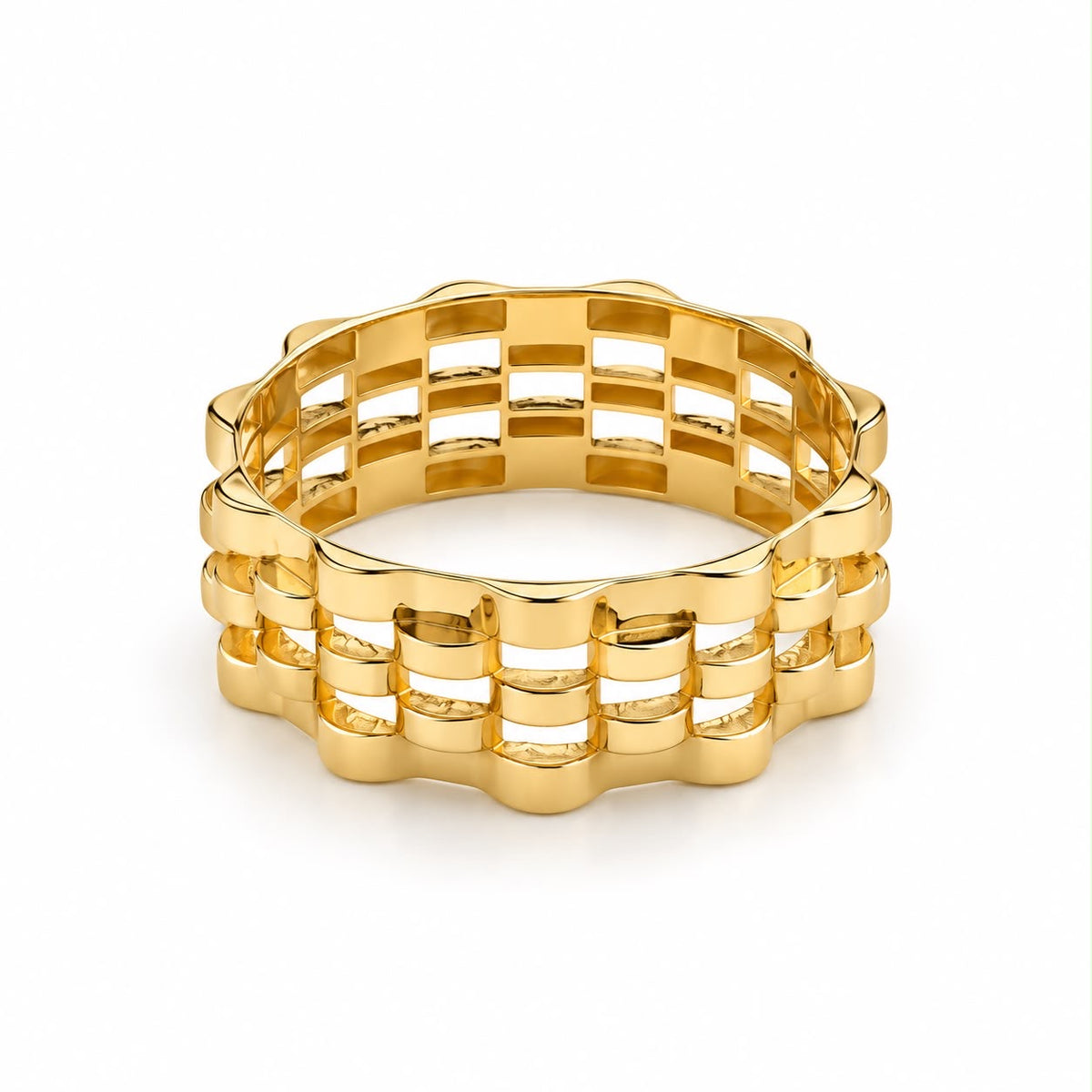 18k gold rolo style ring, size 9, 2.75g