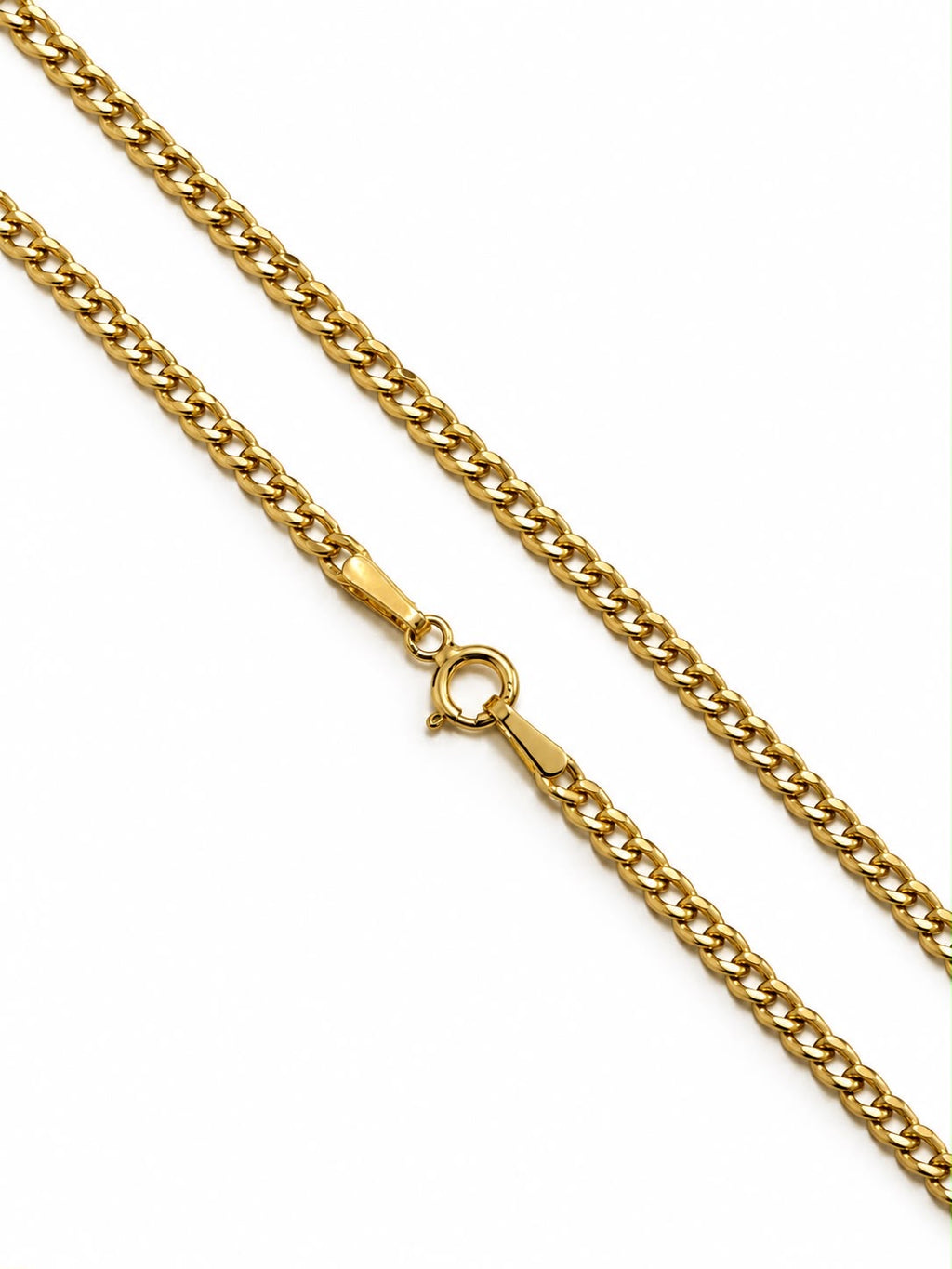 18k gold thin Cuban links chain, 45cm, 1.89g