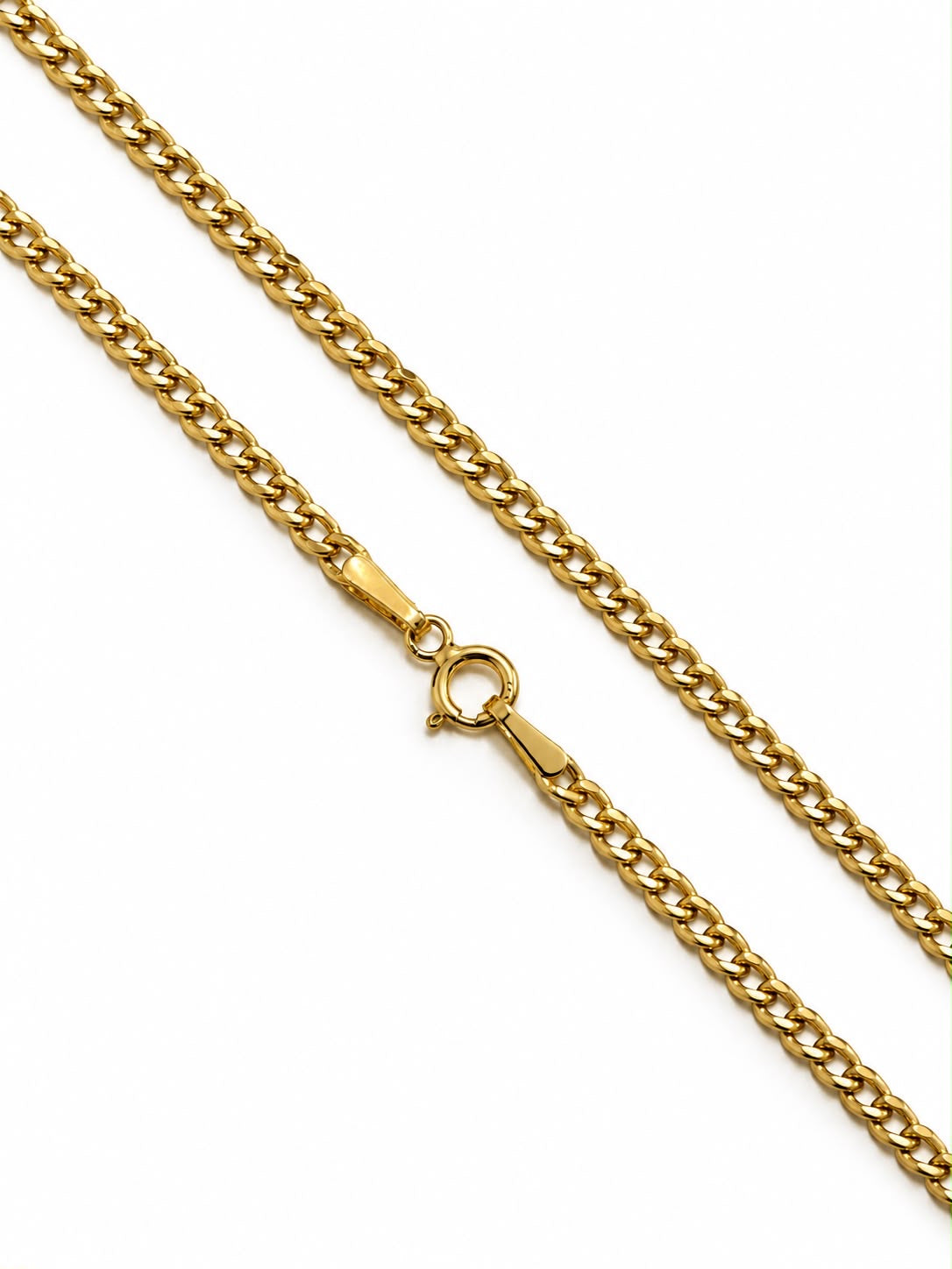 18k gold thin Cuban links chain, 45cm, 1.89g