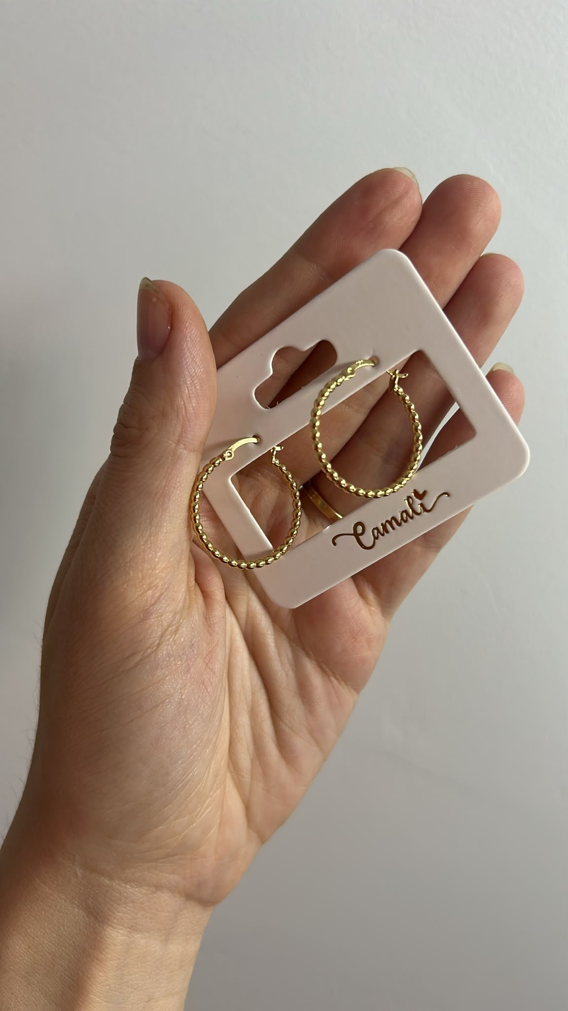 18k gold beaded hoops, 23mm, 2.59g