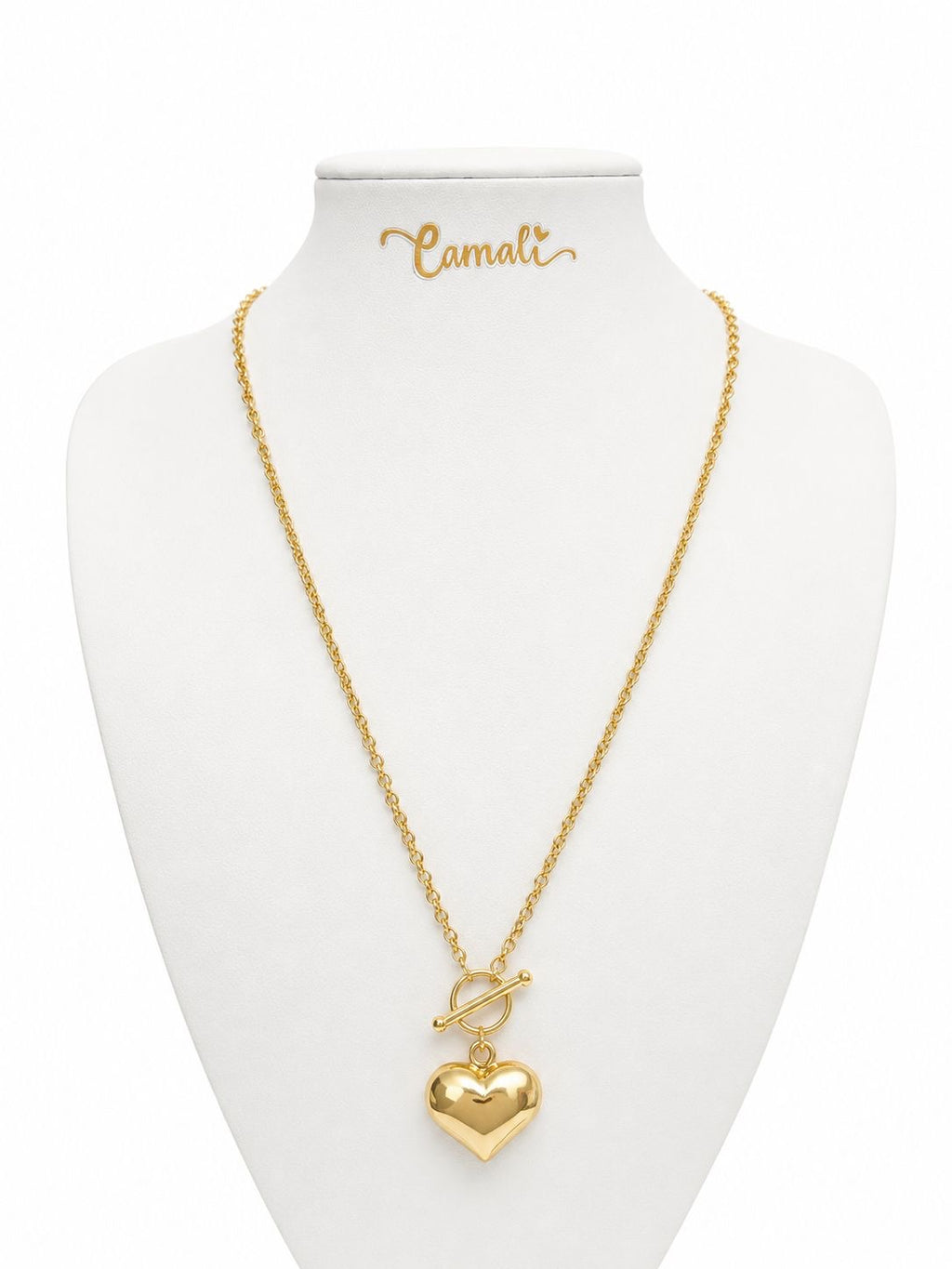 18k gold heart attached necklace tauco chain , 45 to 48cm, 4.31g