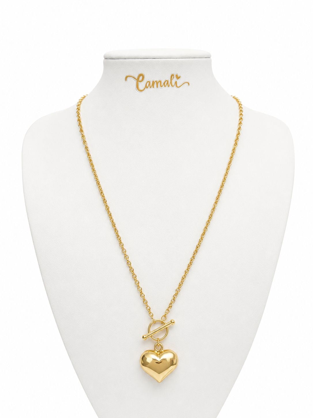 18k gold heart attached necklace tauco chain , 45 to 48cm, 4.31g