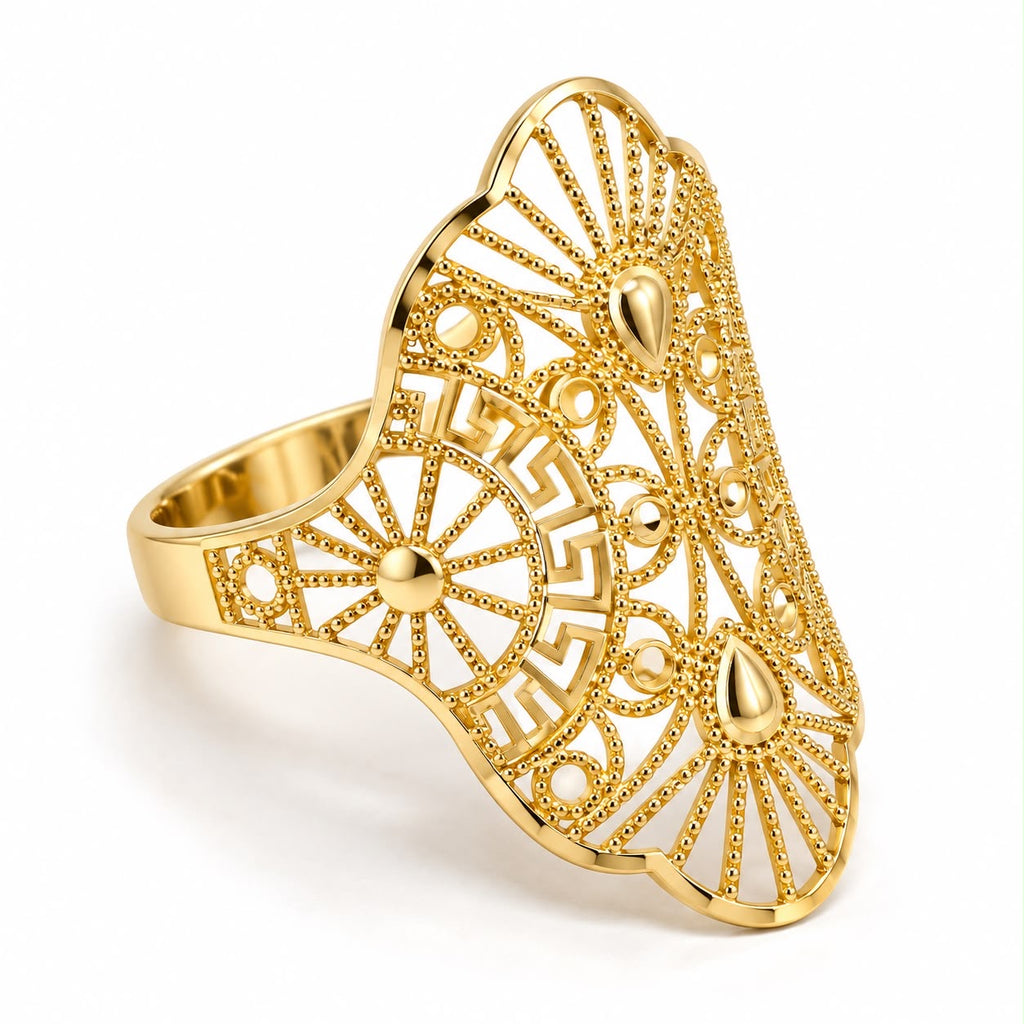18k gold power ring, size 7, 1.92g