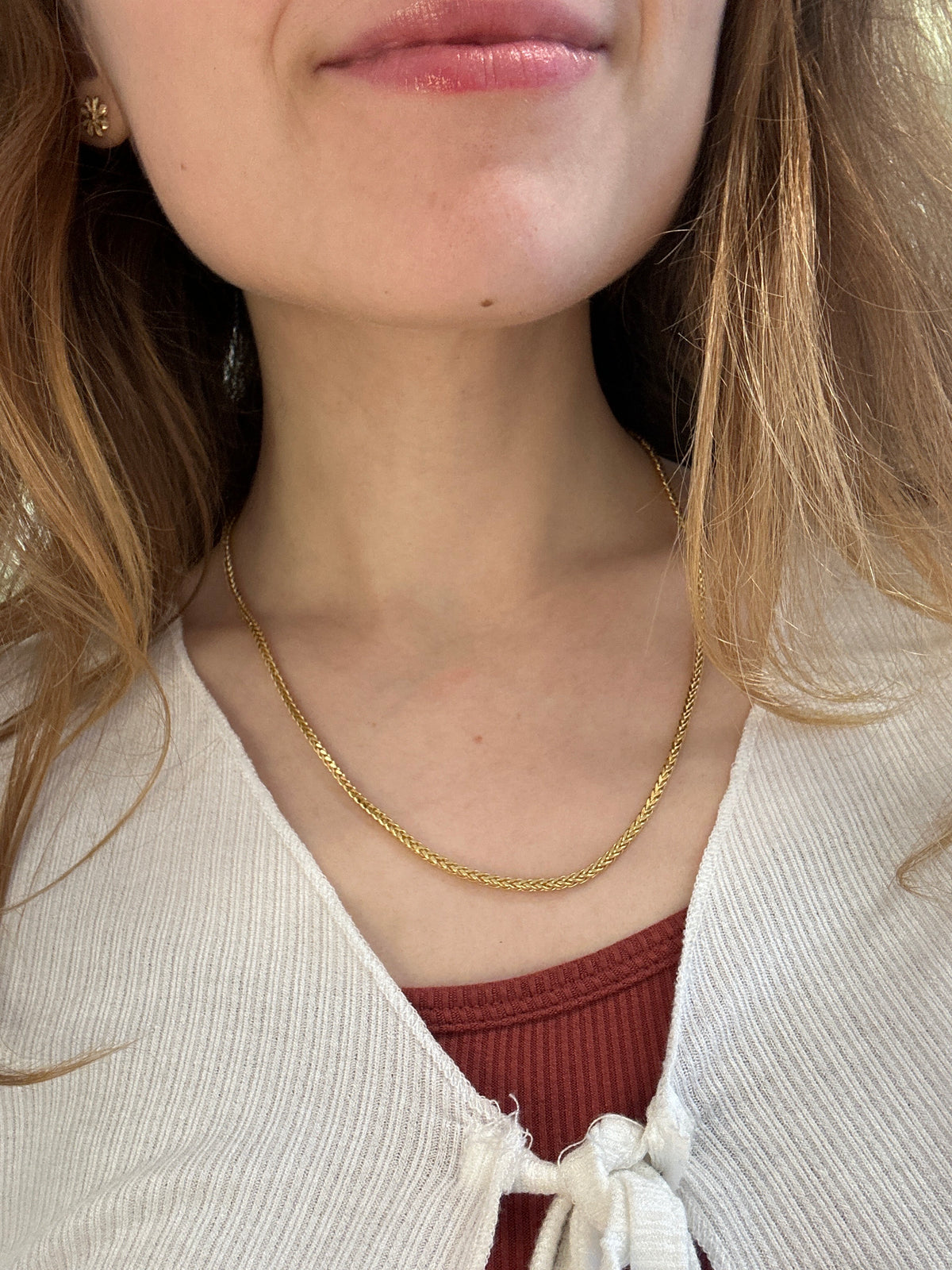 18k gold fox chain, 2.5mm thickness, 5.40g, 50cm