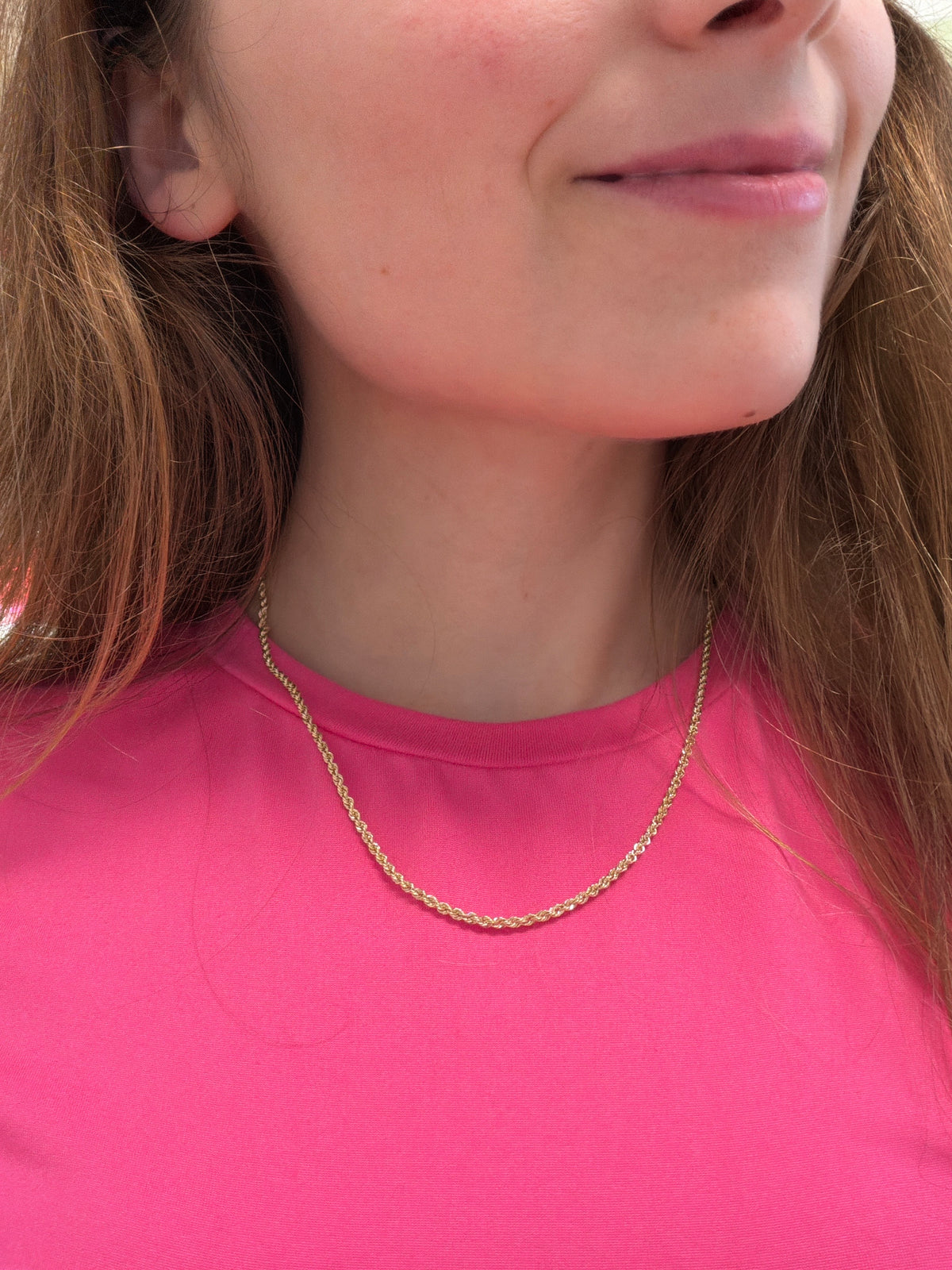18k gold rope chain, 45cm, 2mm thick , 2.14g