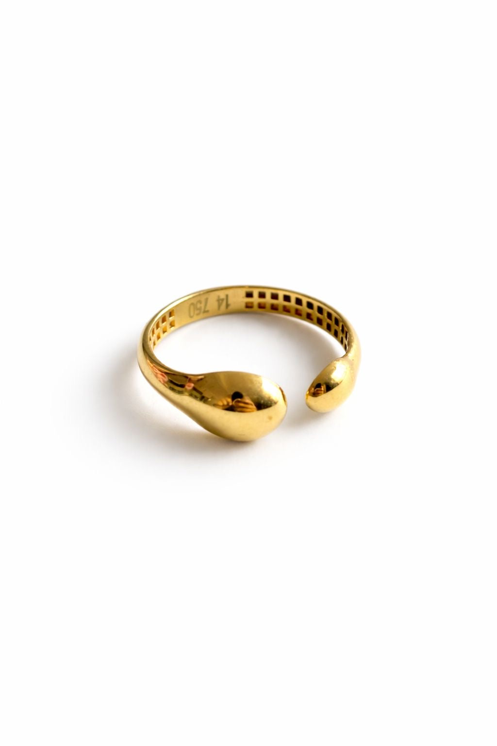 Bague Gouttelette en Or 18K, Taille 6.5, 2.41g