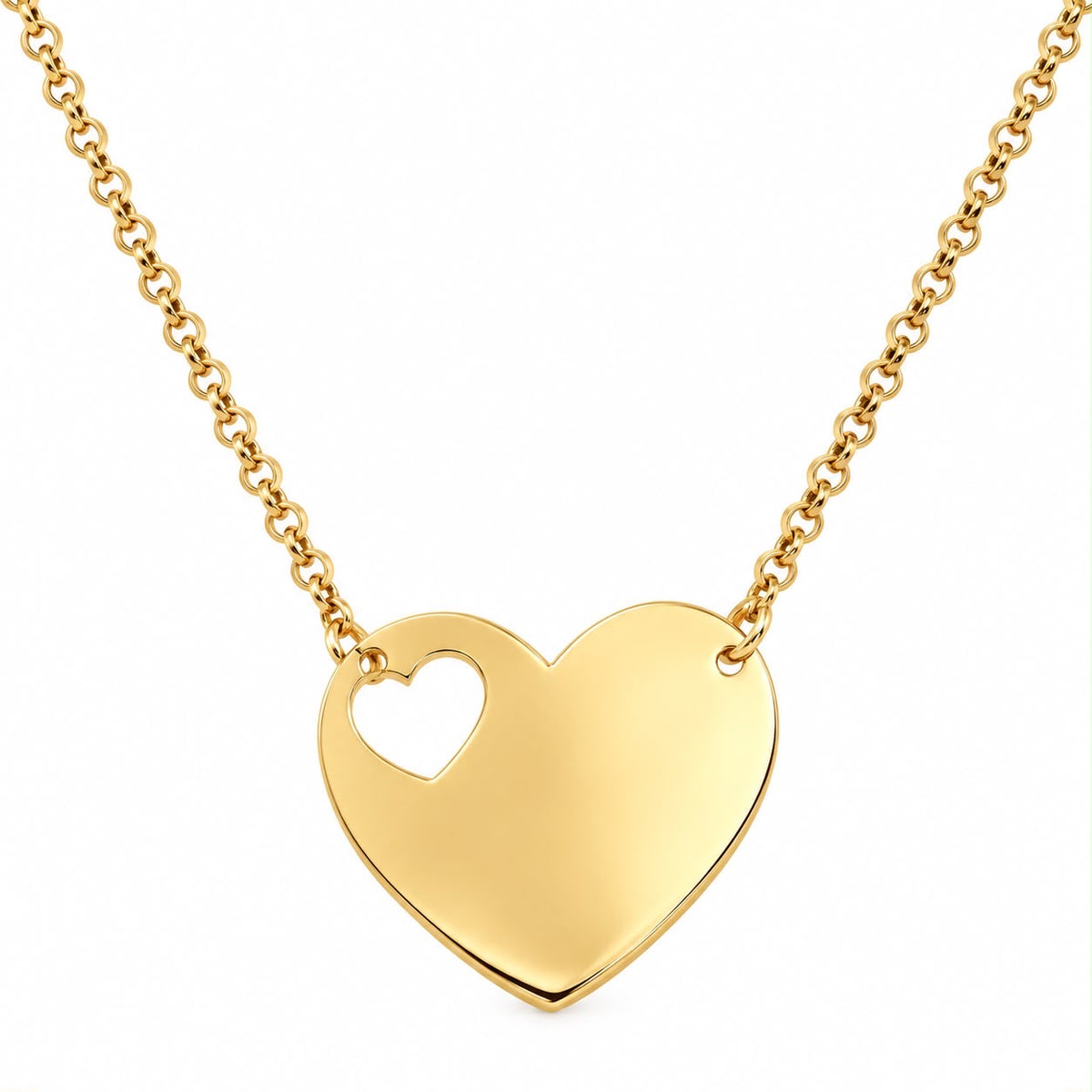 Chaîne Tauco cœur en or 18 carats, 45 cm, 2,54 g