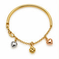 18k gold tritone baby / kid bangle, 3.57g