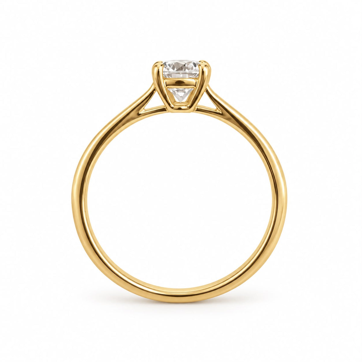 18k gold wedding ring with lab zirconia, size 7, 1.97g total weight