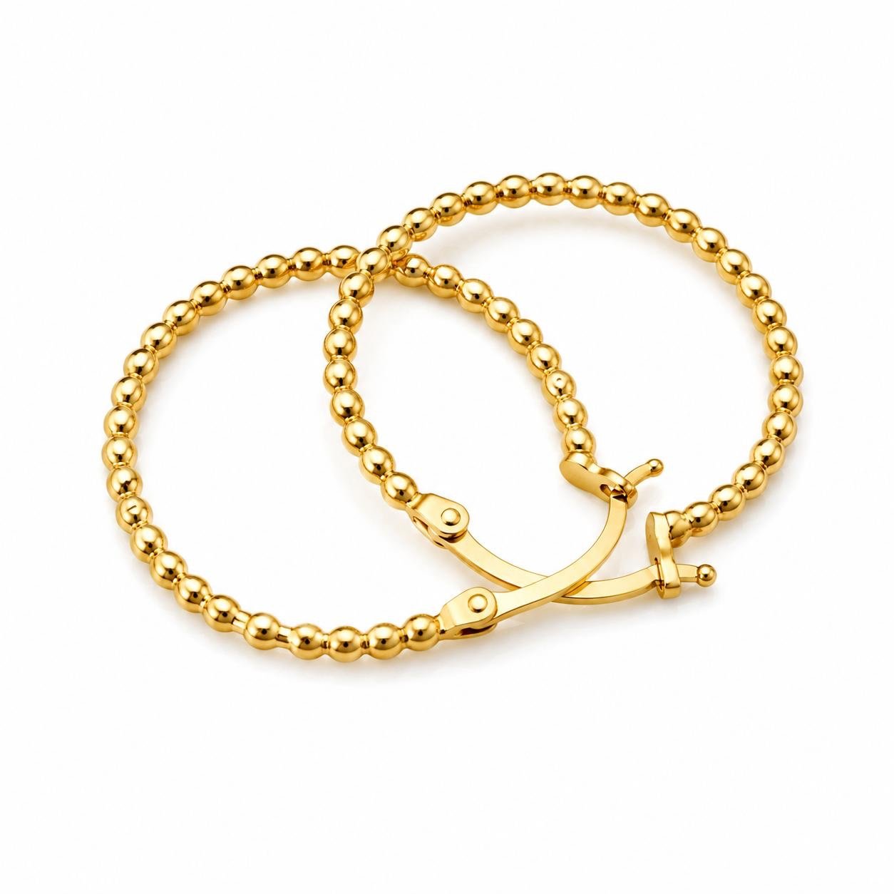 Anneaux d’or 18k billes, 2.59g, 23mm image 0