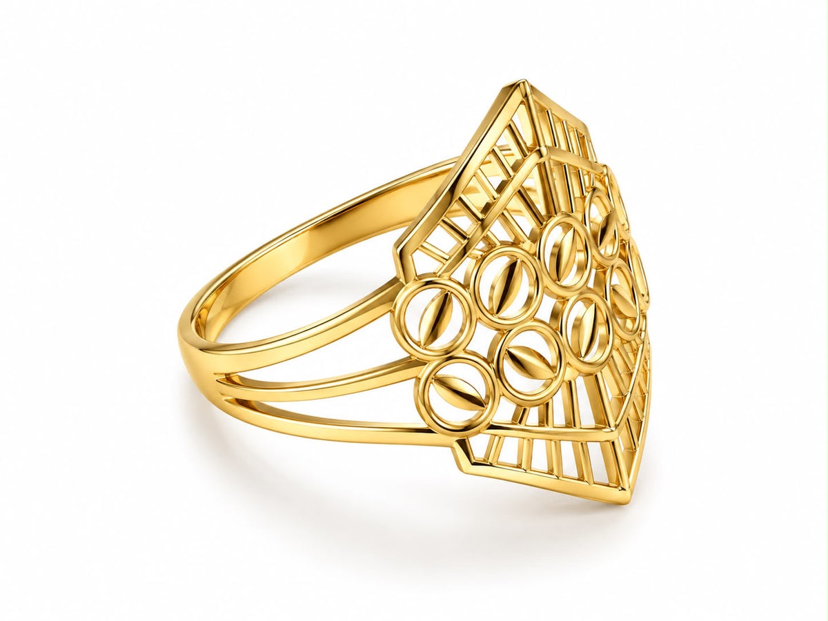 18k gold power ring size 6.5, 1.95g