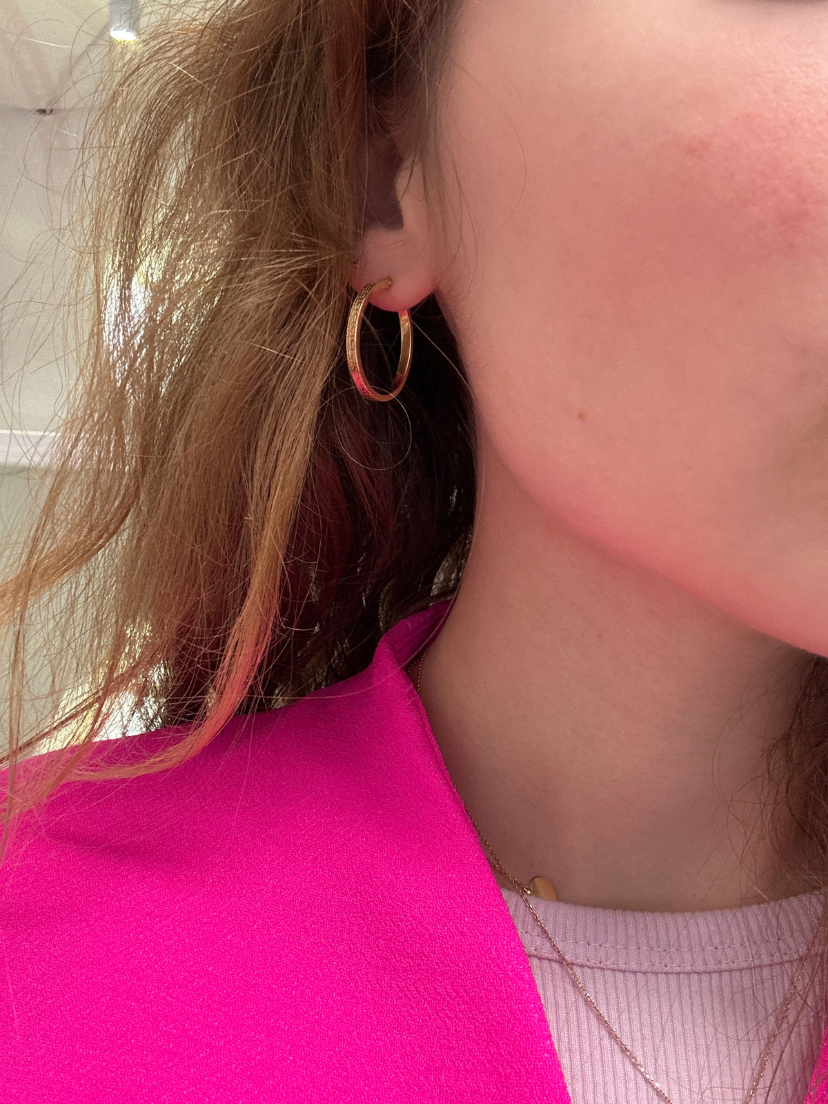 18k solid gold Greek style loops, 23mm, 2.05g