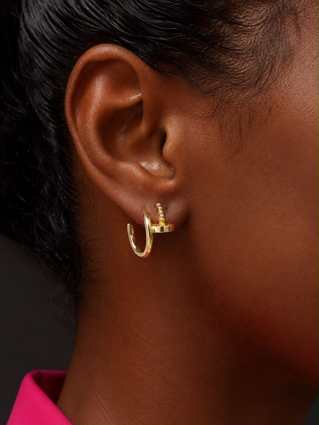 18k gold nails earrings, 2.97g
