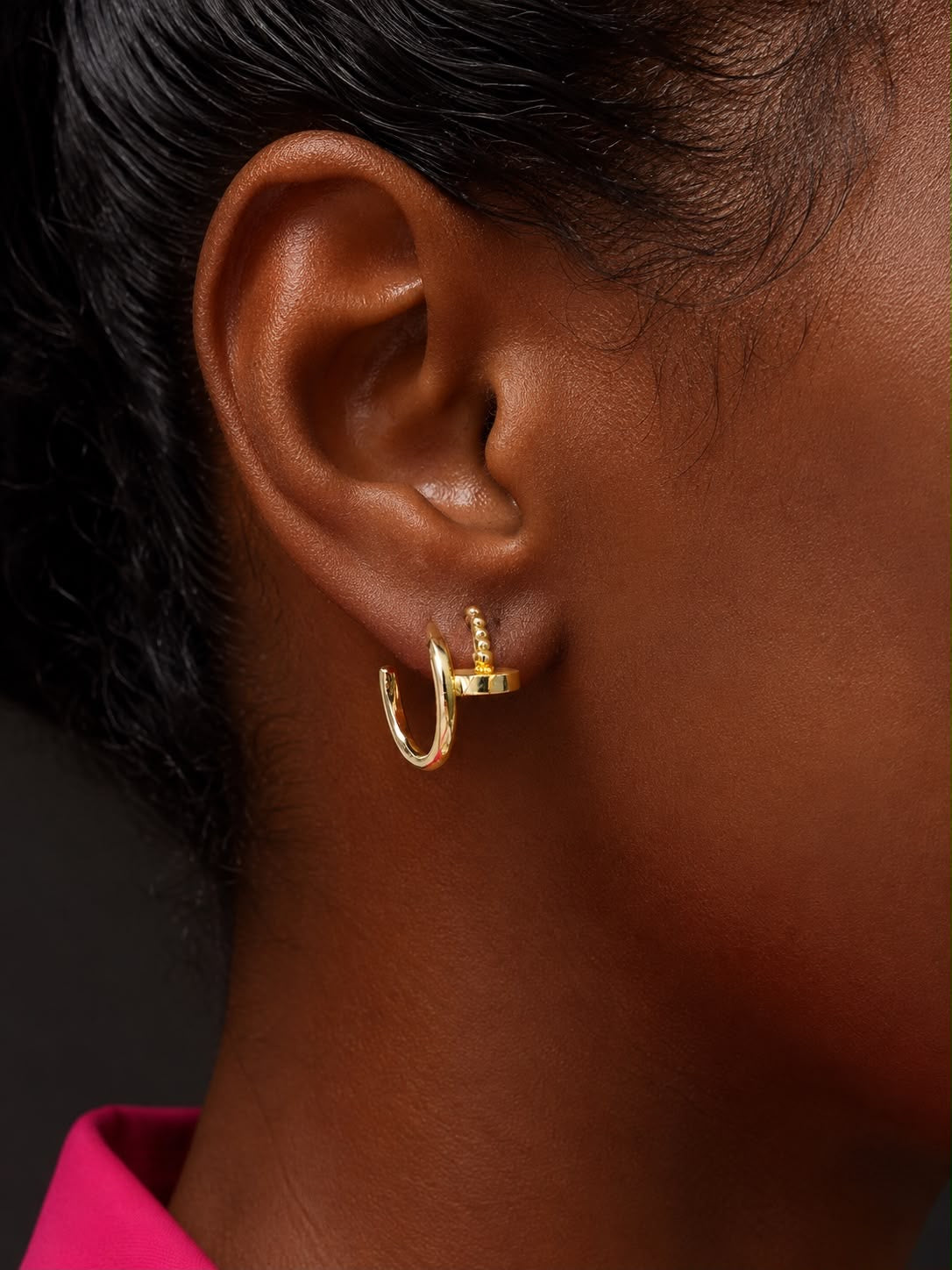 18k gold nails earrings, 2.97g