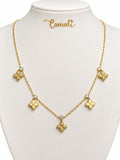 18k gold dangling flowers with zirconia stones, short choker 38-43g, 6.31g