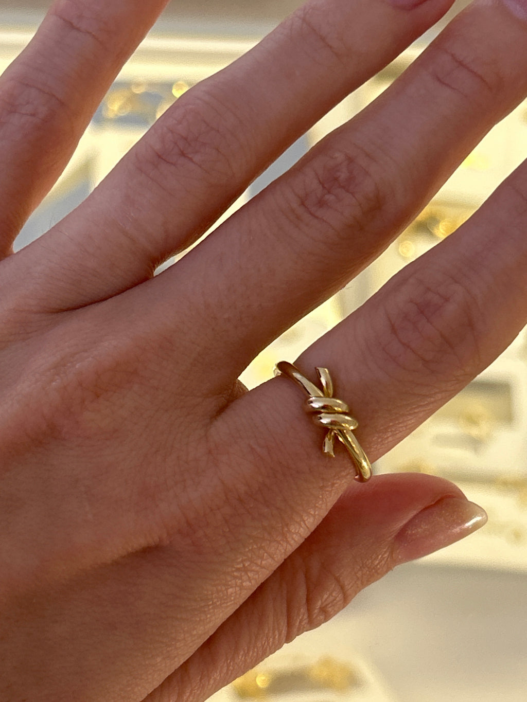 Bague nœud en or 18 carats, taille 6, 2 g