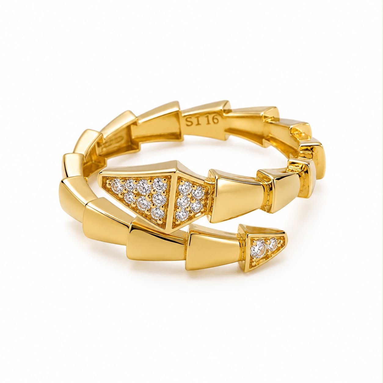 Bague d’or 18k, style serpent, taille 8, 2.79g image 0