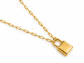 18k gold thin paperclip chain with lock  46cm, 1.87g