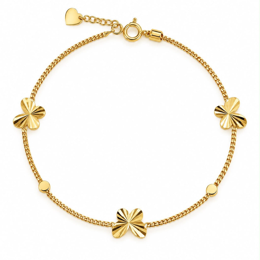 18k gold butterfly bracelet, 18-19cm, 1.70g