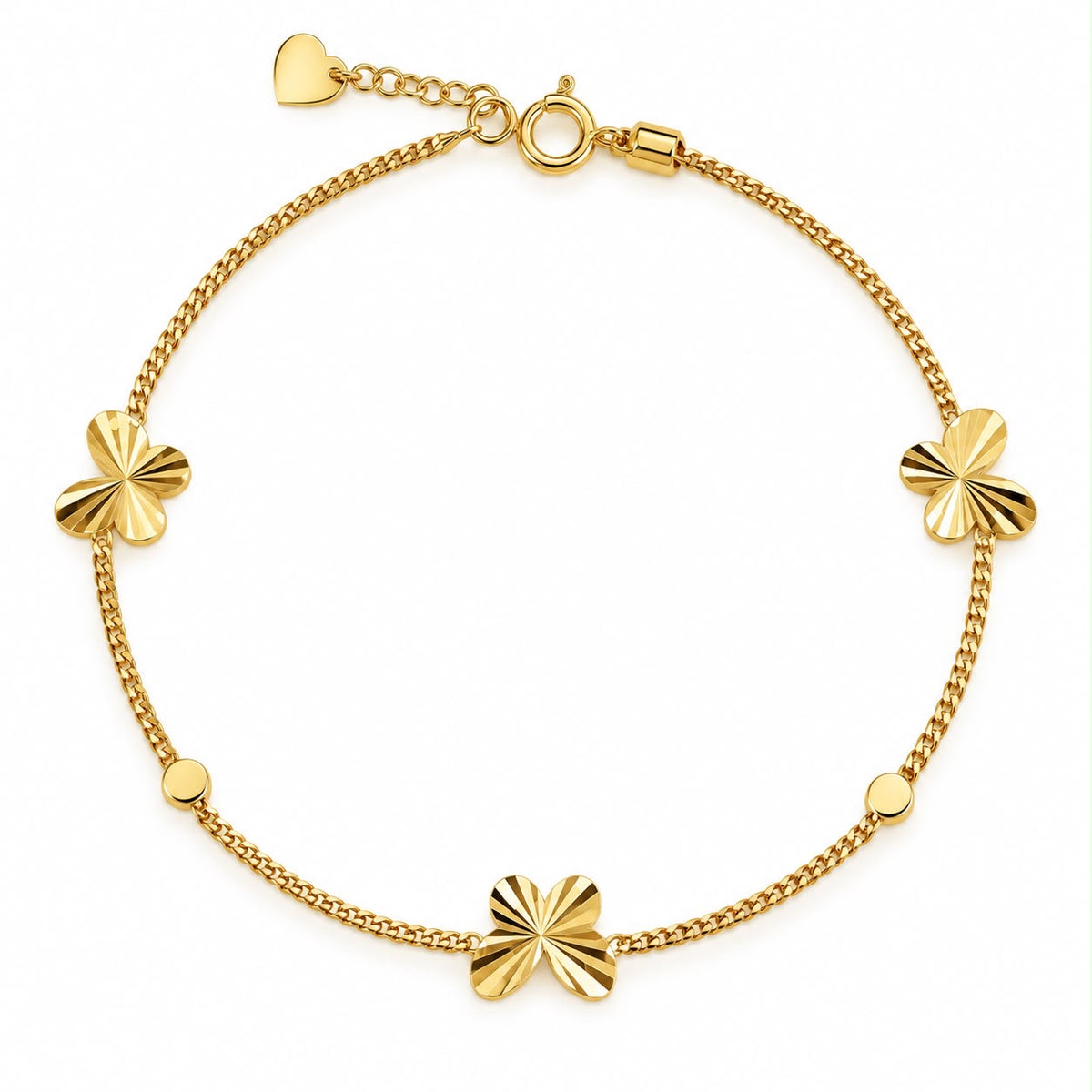 18k gold butterfly bracelet, 18-19cm, 1.70g