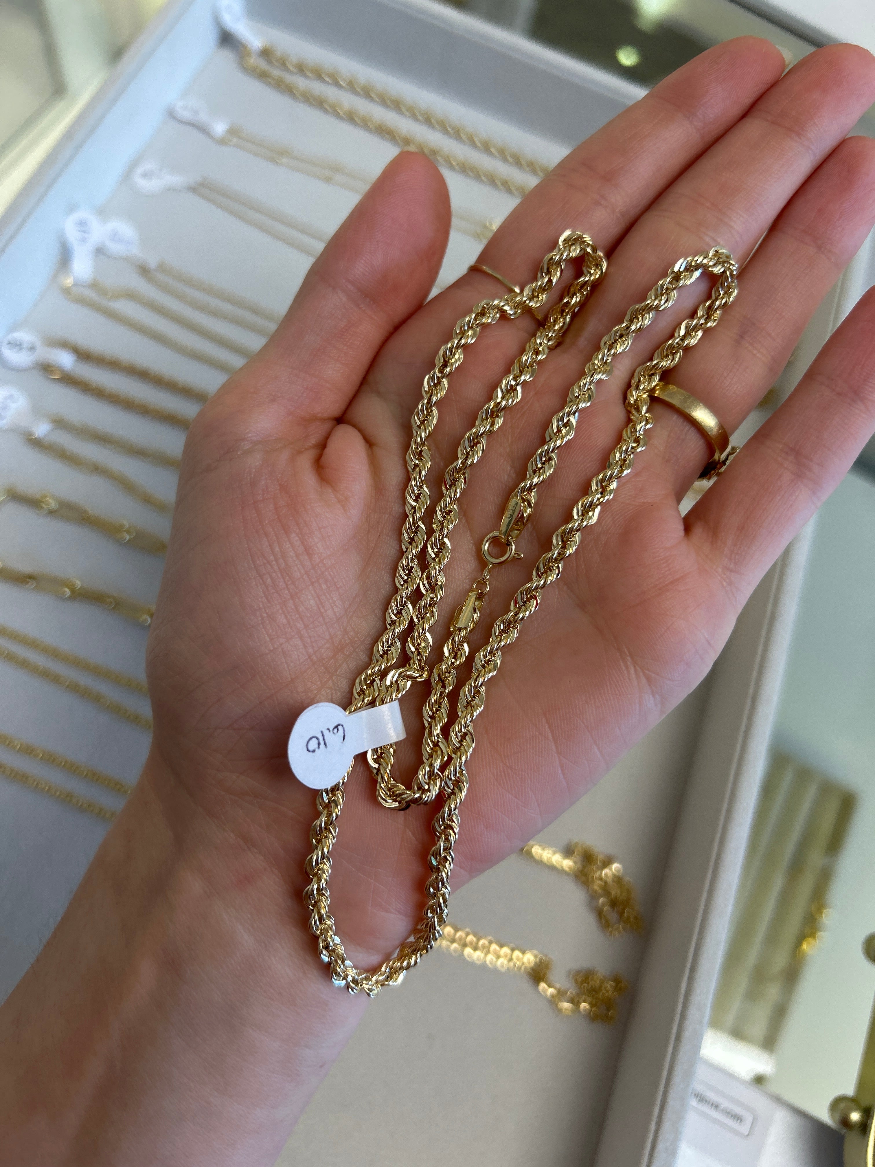 18k gold rope chain, 50cm, 6.10g, 3.5mm thick