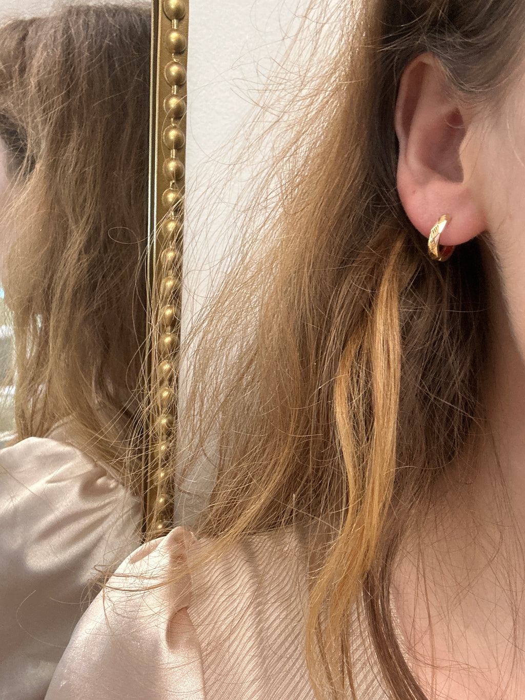 18k gold earrings, Huggies type, 11mm, 1.58g