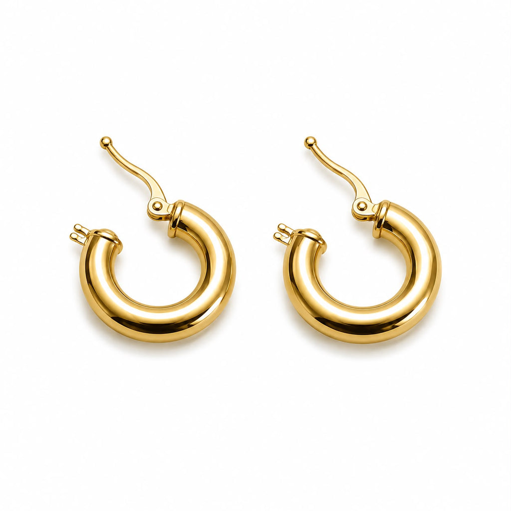 18k gold donut hoops, 18mm, 2.80g