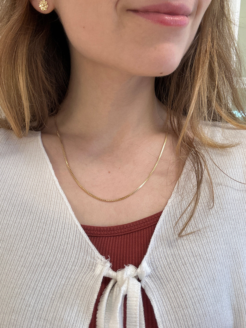 18k gold box chain, 50cm, 3.93g
