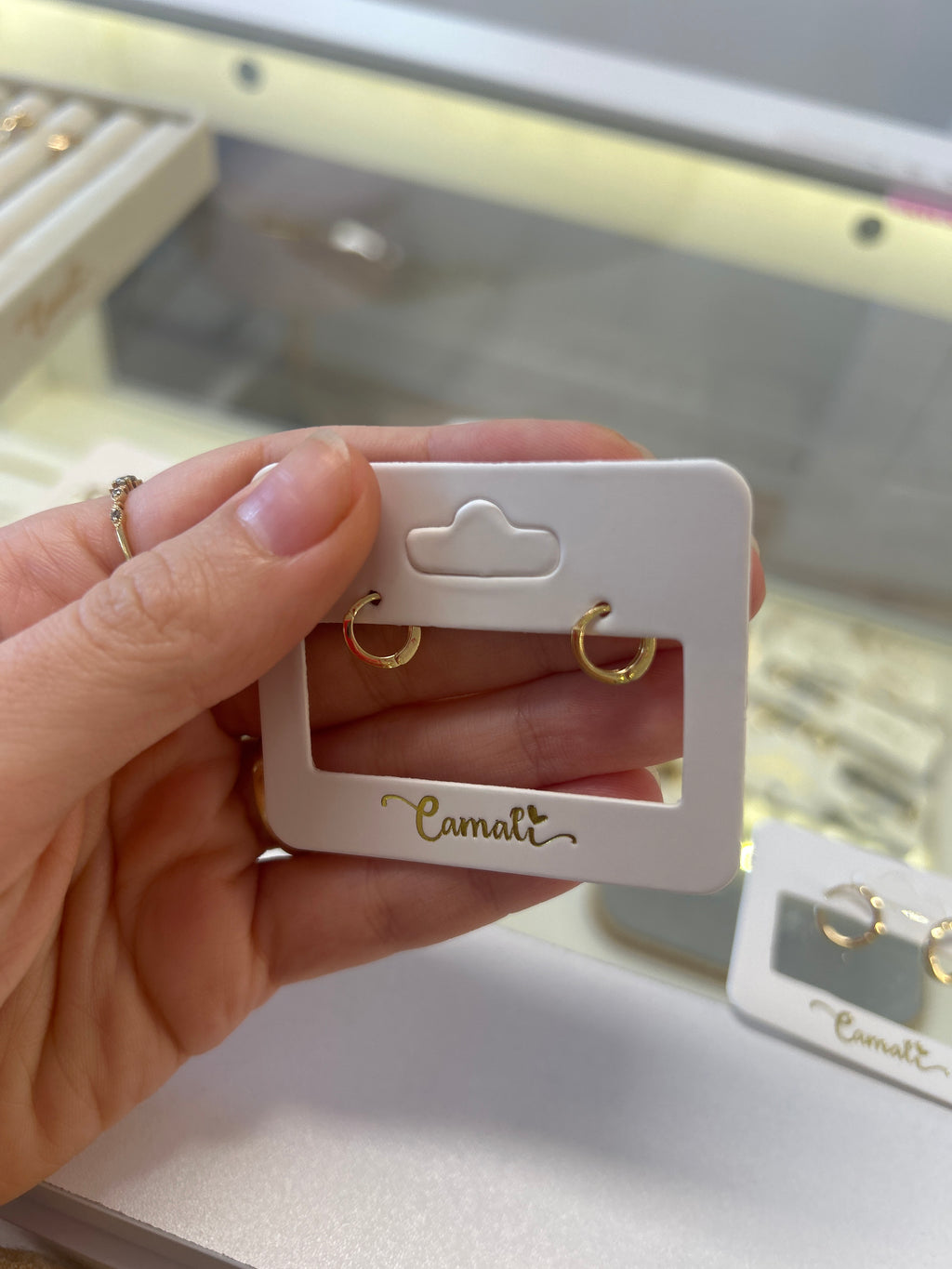 18k gold small studs for baby or kids, 8mm, 0.98g