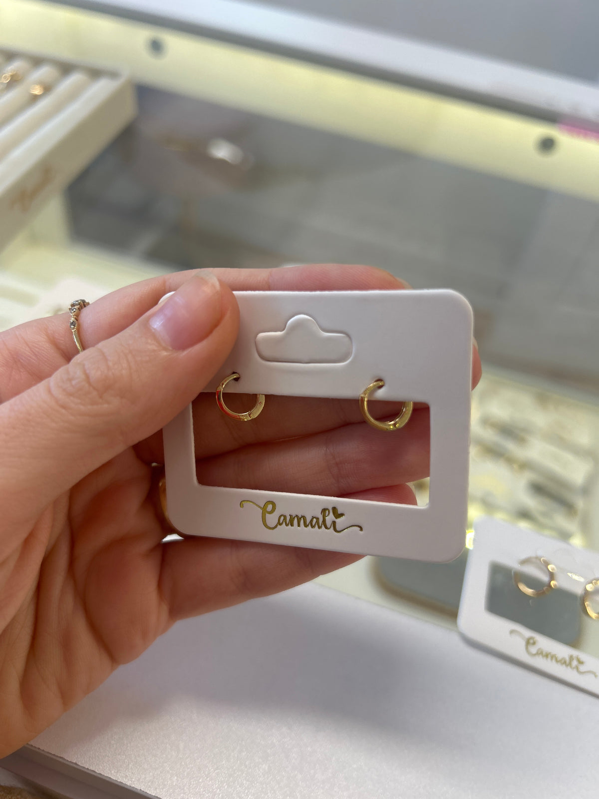 18k gold small studs for baby or kids, 8mm, 0.98g