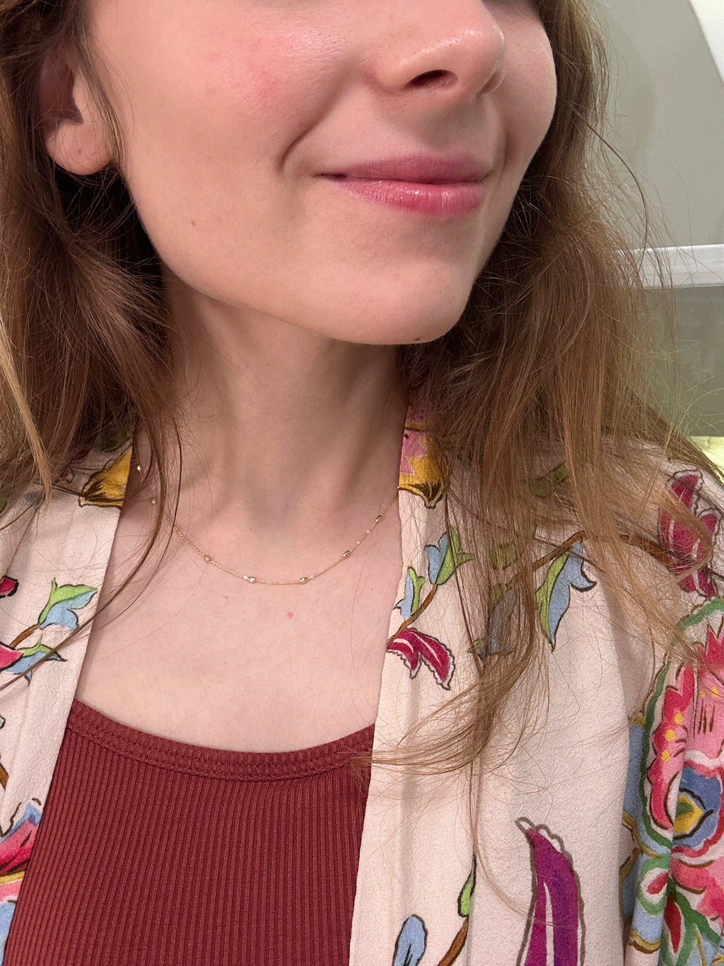 18k gold beaded chain, 40cm, 1.93g