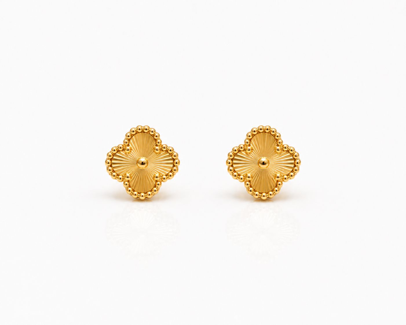 Trèfles en or 18 carats 8 mm, 1,25 g