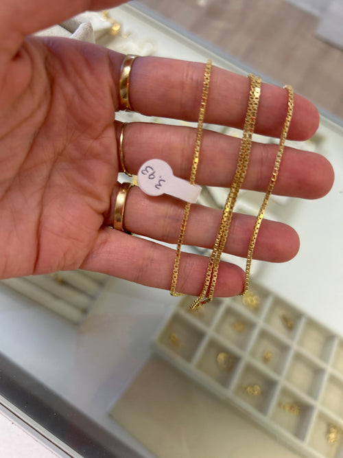 18k gold box chain, 50cm, 3.93g