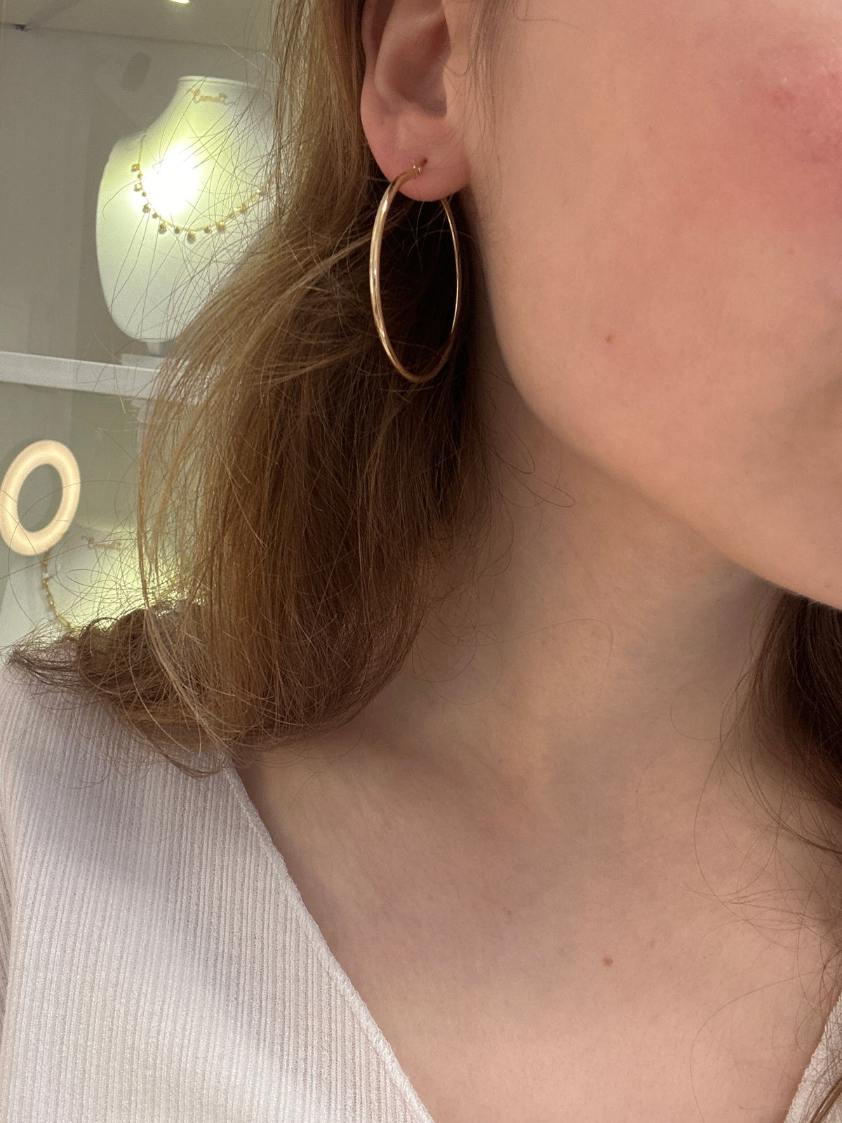 Grandes boucles en or 18 carats, 40 mm, 2,18 g