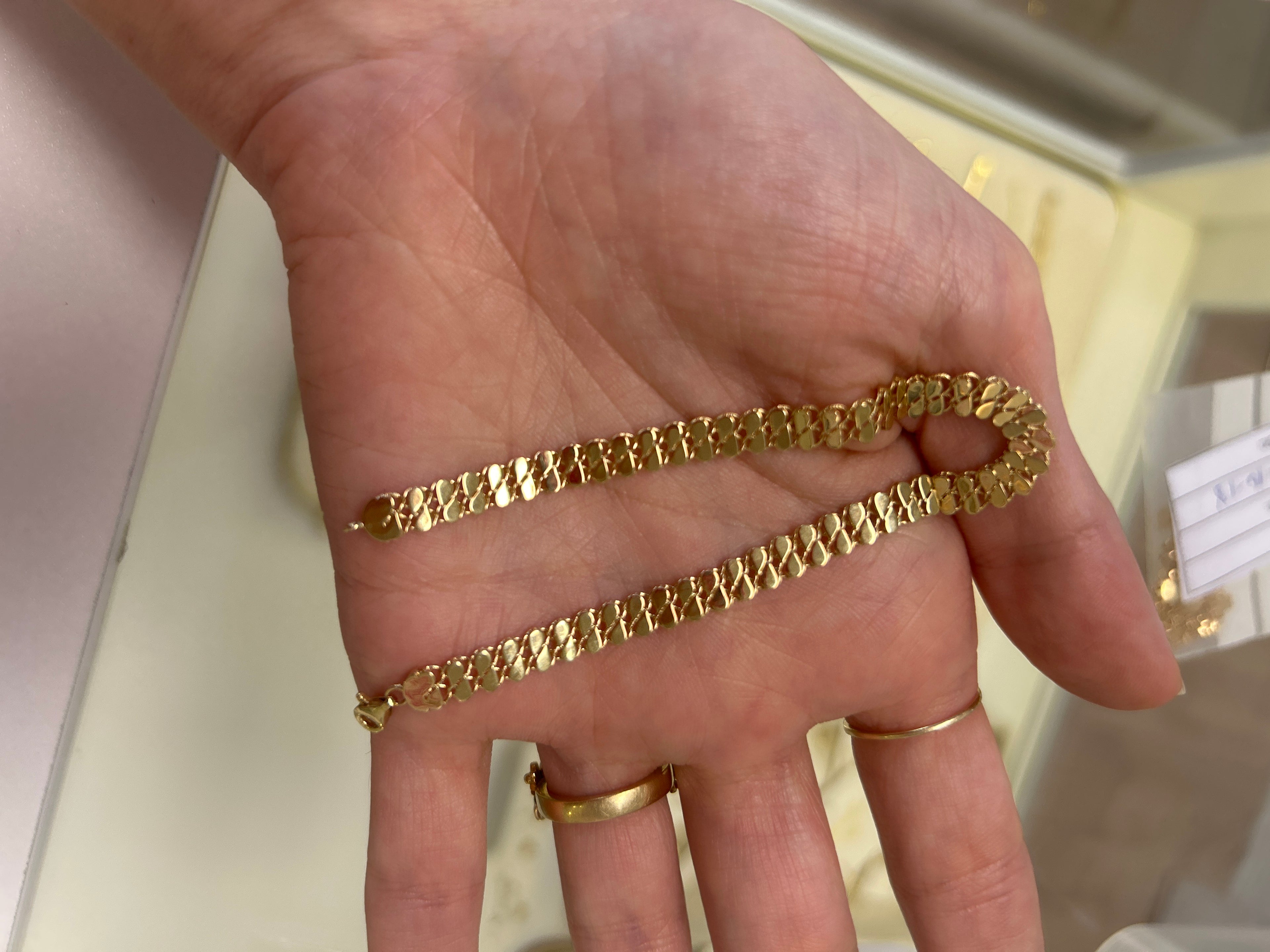 Bracelet double Damas en or 18 carats, 17 cm. 4,25 g