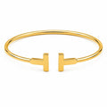 Bracelet rigide d’or 18k, style T, pour petit poignet (taille 16-17), 5.52g image 0