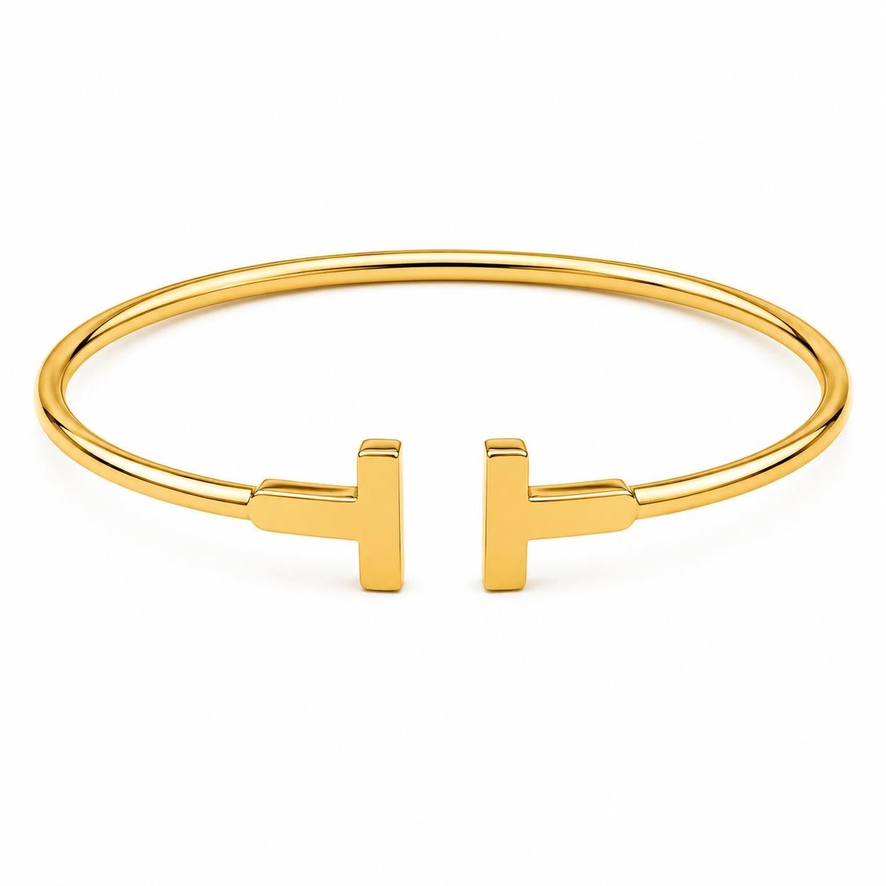 Bracelet rigide d’or 18k, style T, pour petit poignet (taille 16-17), 5.52g image 0