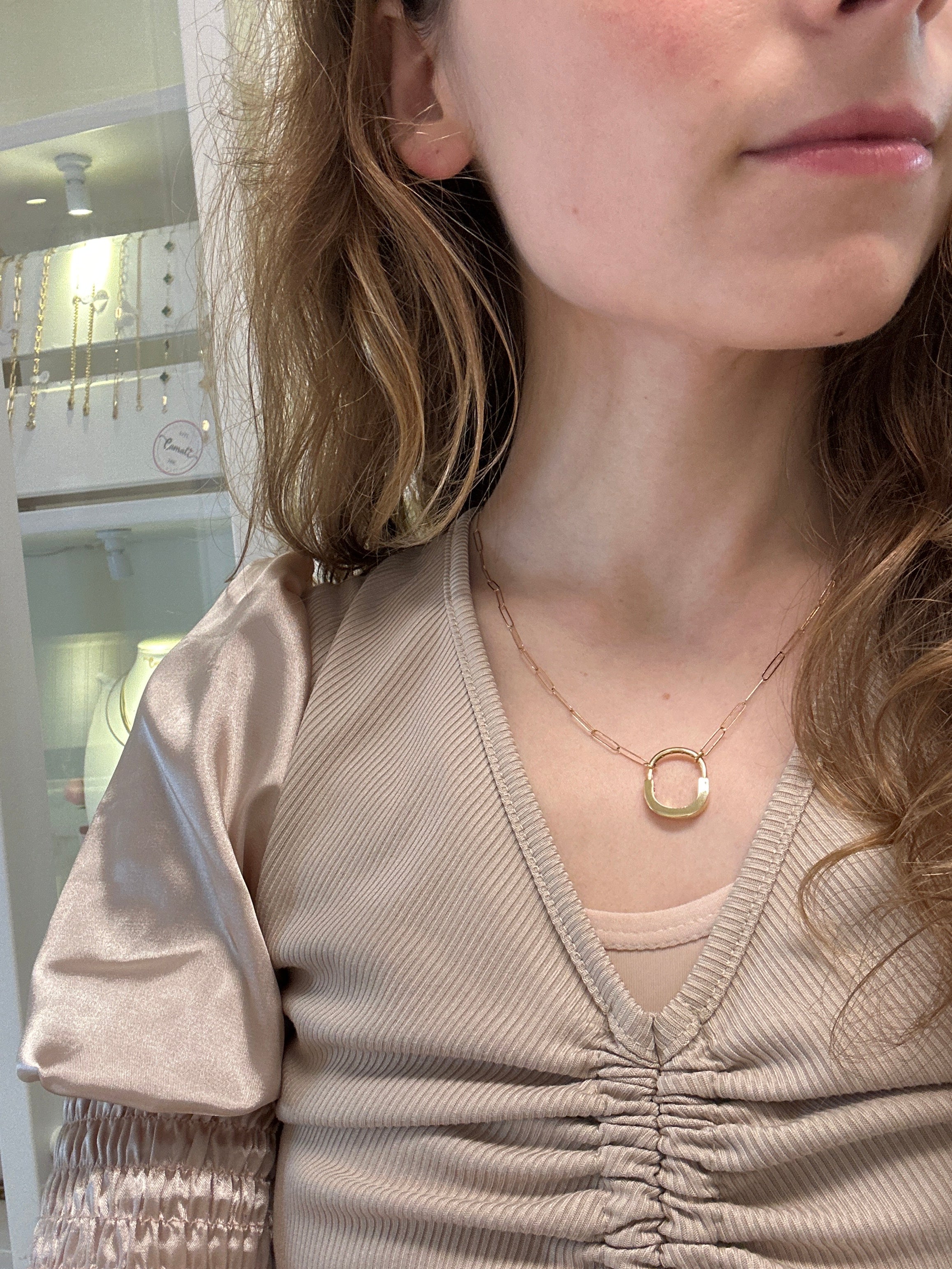 Collier en or 18 carats, style cadenas, 3,58g, 45cm