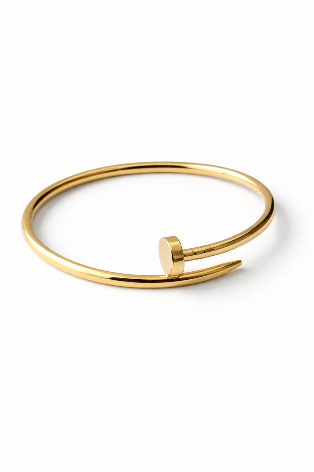 18k gold nail bangle, size 17, 6.74g