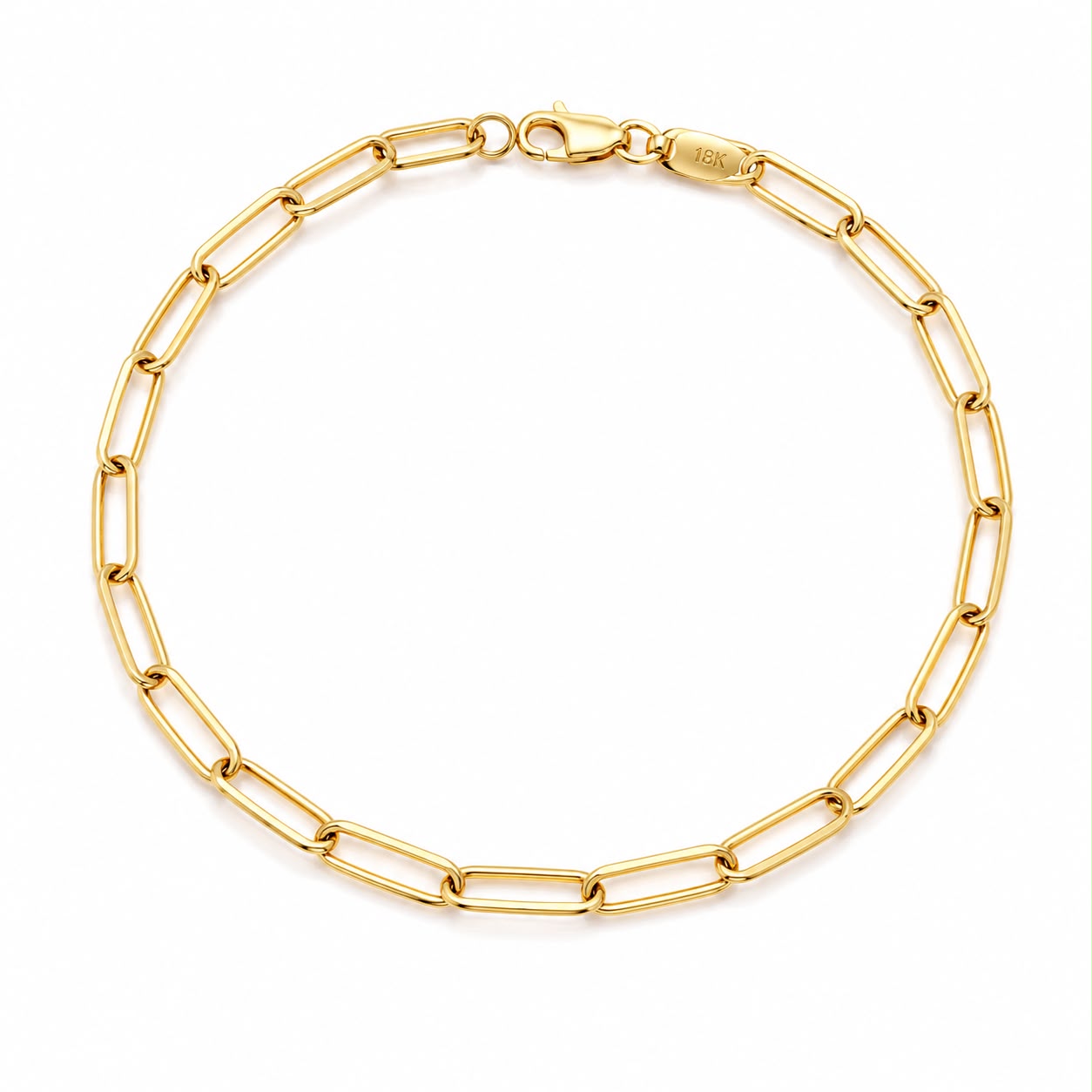 Bracelet trombone en or 18 carats, 19 cm, 1,79 g