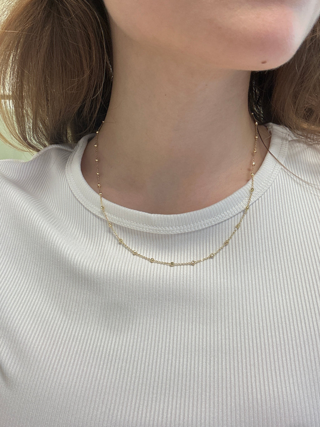 Chaîne à billes en or 18 carats, 3,47g, 45cm