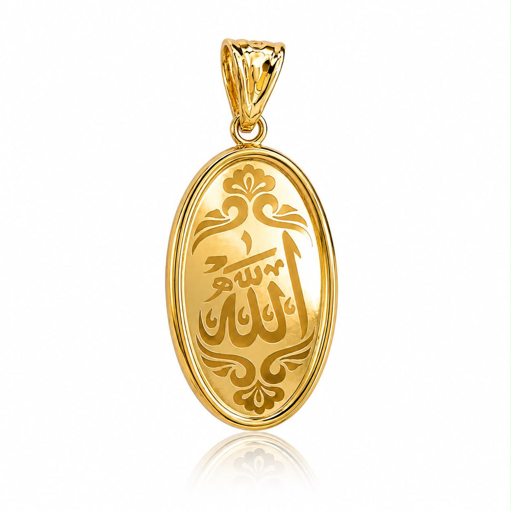 18k gold Allah pendant, 2.49g
