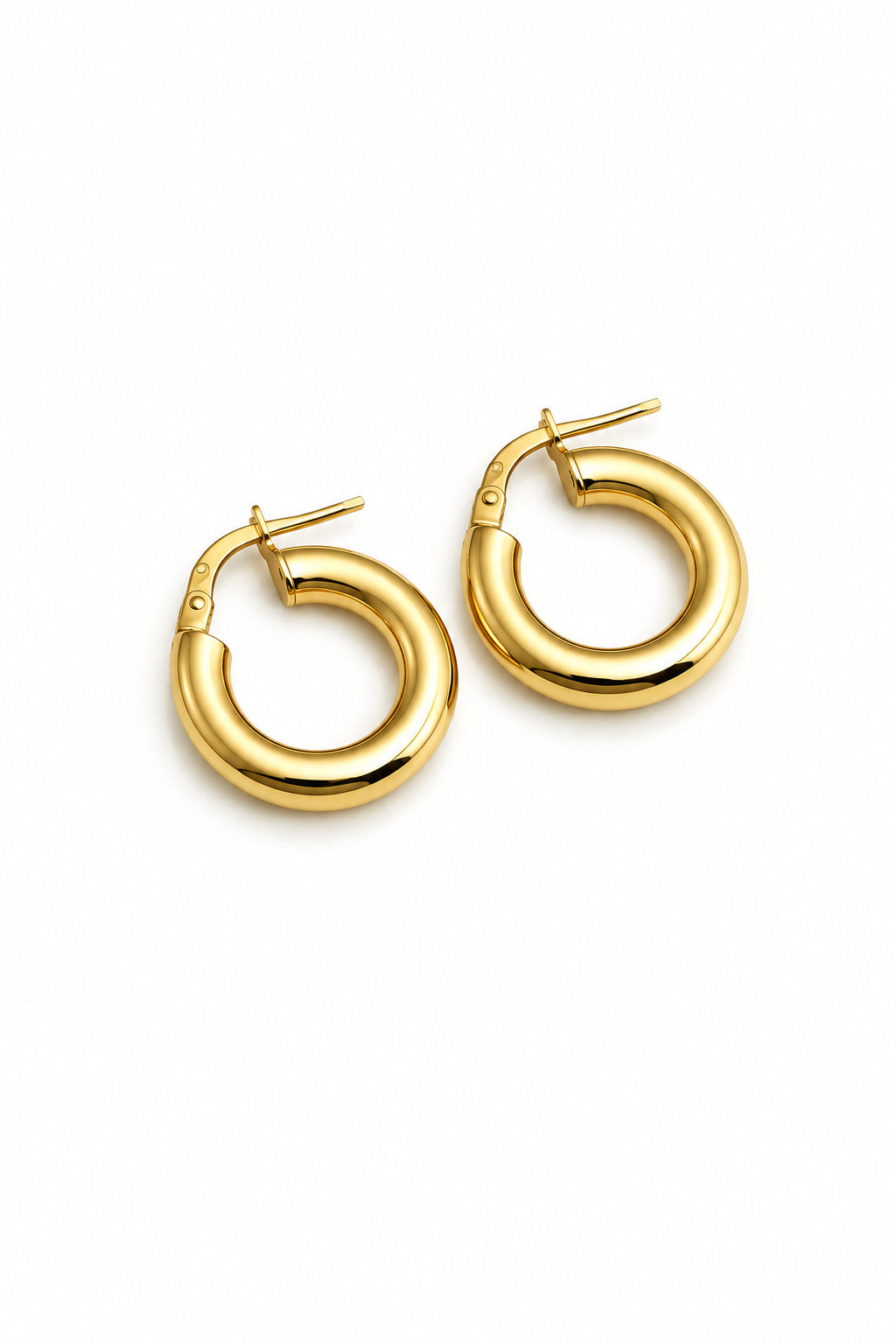 18k gold donut hoops, 15mm, 1.97g