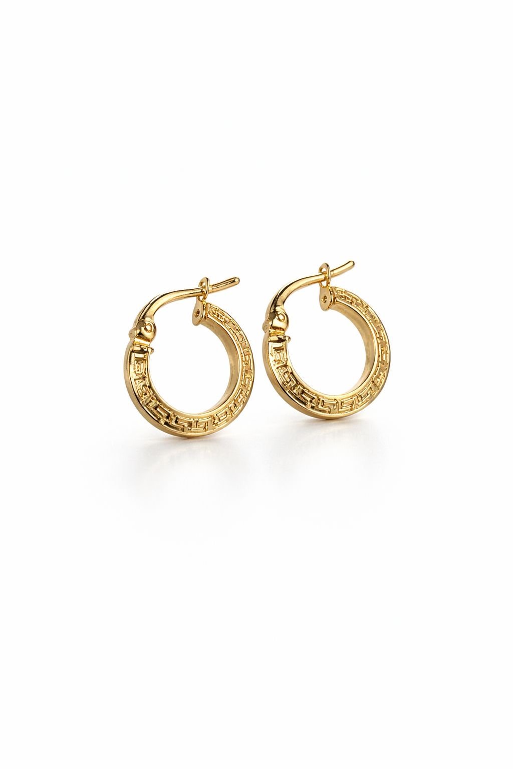 Boucles d’oreilles d’or 18k, style grec, 12mm, 0.82g image 0