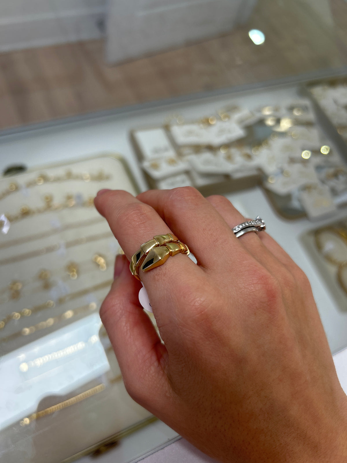 Bague serpent en or 18 carats, taille 8, 3,50 g