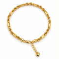 18K Gold Special Rope Bracelet with Small Heart, Adjustable 17-19cm, 4.93g