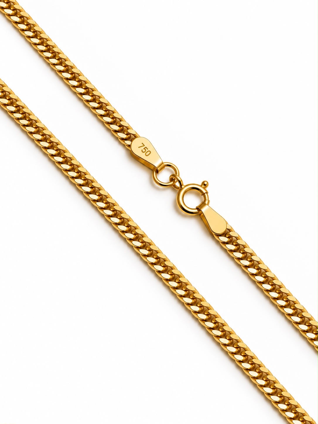 18k gold Miami chain, 2mm, 45cm, 2.44g